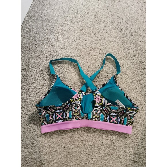 Victoria's Secret VSX Sport green pink white black multicolor Sports Bra 34 B - Picture 2 of 6